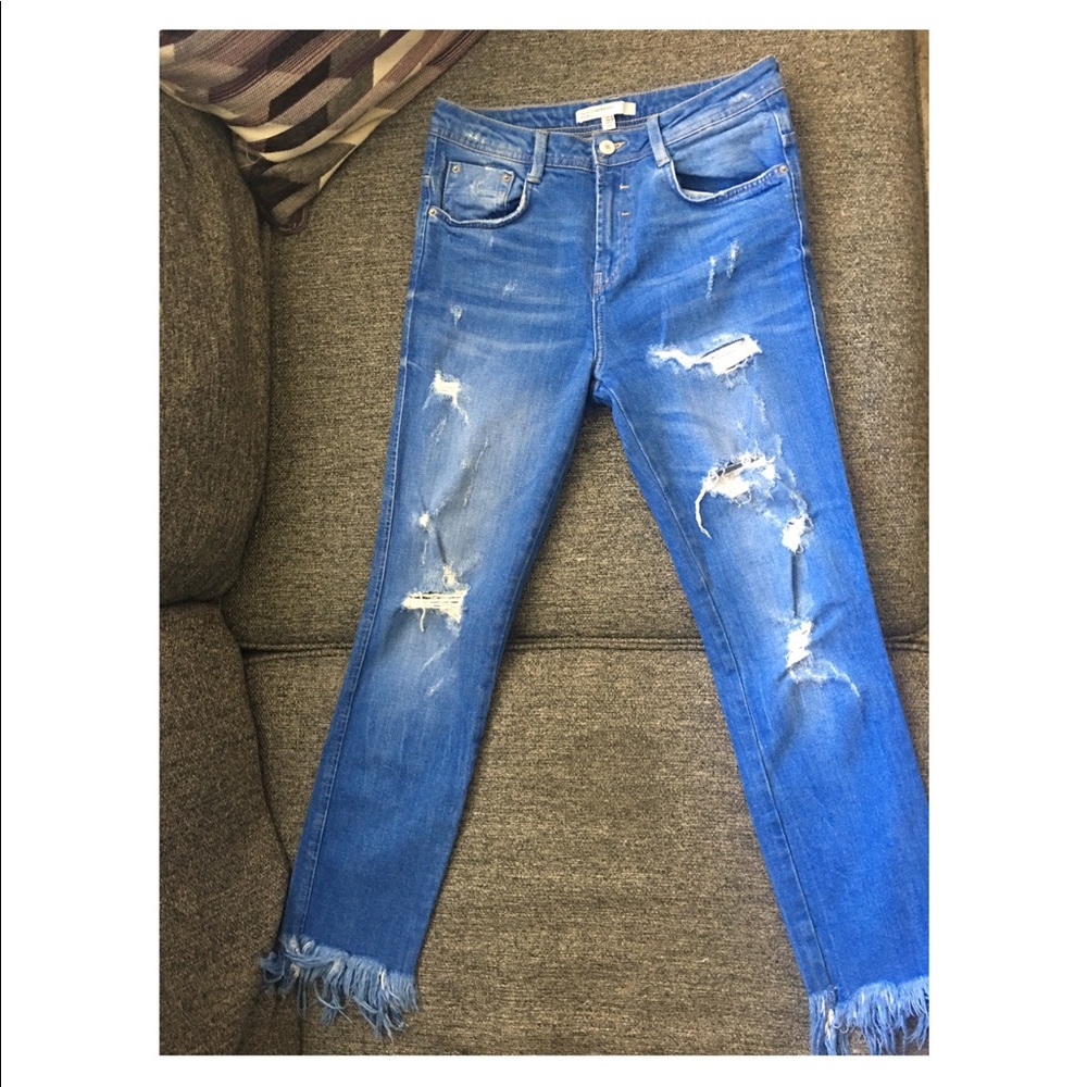 Zara High Rise Straight Leg Denim